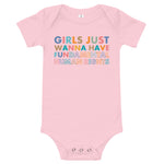 Girls Just Wanna Have Fundamental Human Rights baby short sleeve one piece