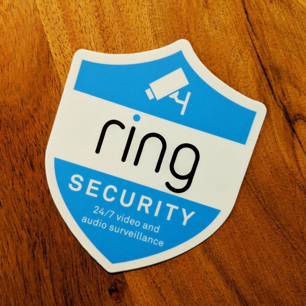Ring Monitoring System Sticker SALE Indoor or Outdoor Ring Doorbell Security Camera Badge/Shield stic ...
