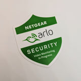 Indoor/Window Netgear Arlo Security Camera Badge/Shield sticker (replacement, additional - reverse print, sticks INSIDE windows!)