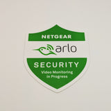 Indoor/Window Netgear Arlo Security Camera Badge/Shield sticker (replacement, additional - reverse print, sticks INSIDE windows!)