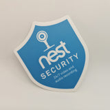 Indoor Nest Replacement Security Cam Badge/Shield sticker (reverse print, sticks INSIDE windows!)