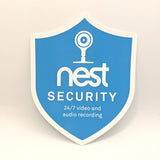 Nest Security Cam Badge/Shield static window cling (outdoor safe, sticks on either side)