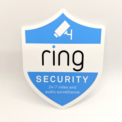 Ring Monitoring System Sticker Ring Doorbell Security Camera Badge/Shield static window cling (outdoo ...