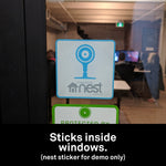 Indoor Wyze Cam/Sense Security Camera Badge/Shield sticker (official! Note: Reverse print, sticks INSIDE windows!)