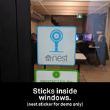 Indoor Wyze Cam/Sense Security Camera Badge/Shield sticker (official! Note: Reverse print, sticks INSIDE windows!)