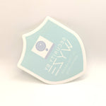 Indoor Wyze Cam/Sense Security Camera Badge/Shield sticker (official! Note: Reverse print, sticks INSIDE windows!)