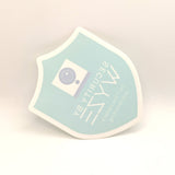 Indoor Wyze Cam/Sense Security Camera Badge/Shield sticker (official! Note: Reverse print, sticks INSIDE windows!)