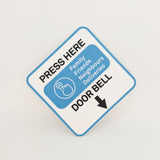 Blue and White Nest Hello or Ring Doorbell Waterproof Outdoor Instruction Sticker (or for Arlo, Ring, etc.)