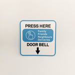 Blue and White Nest Hello or Ring Doorbell Waterproof Outdoor Instruction Sticker (or for Arlo, Ring, etc.)