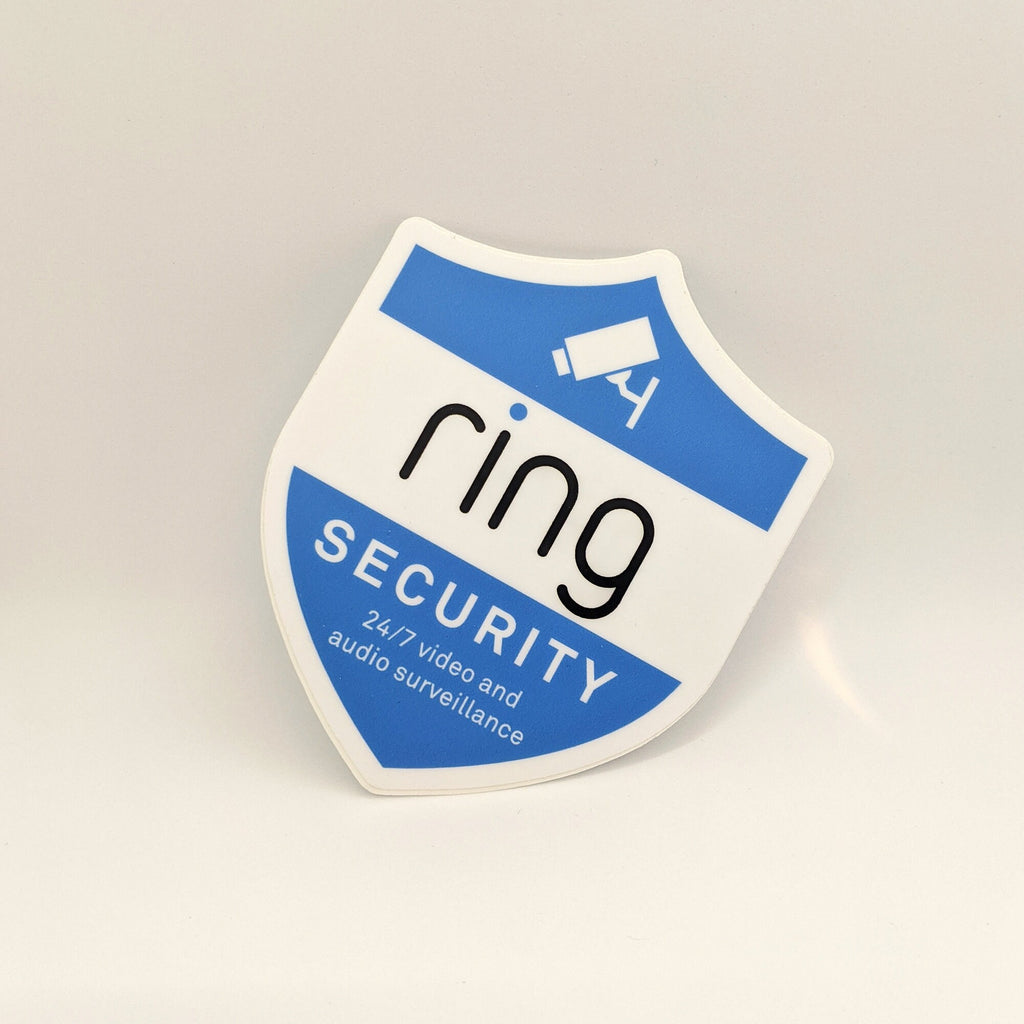 Ring Monitoring System Sticker Indoor Ring Doorbell Security Camera Badge/Shield sticker (reverse pri ...