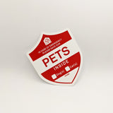 Emergency Pet Alert - Customizable Indoor/Outdoor Static Cling, moveable (For dogs, cats, birds, etc.) (outdoor safe, sticks on either side)