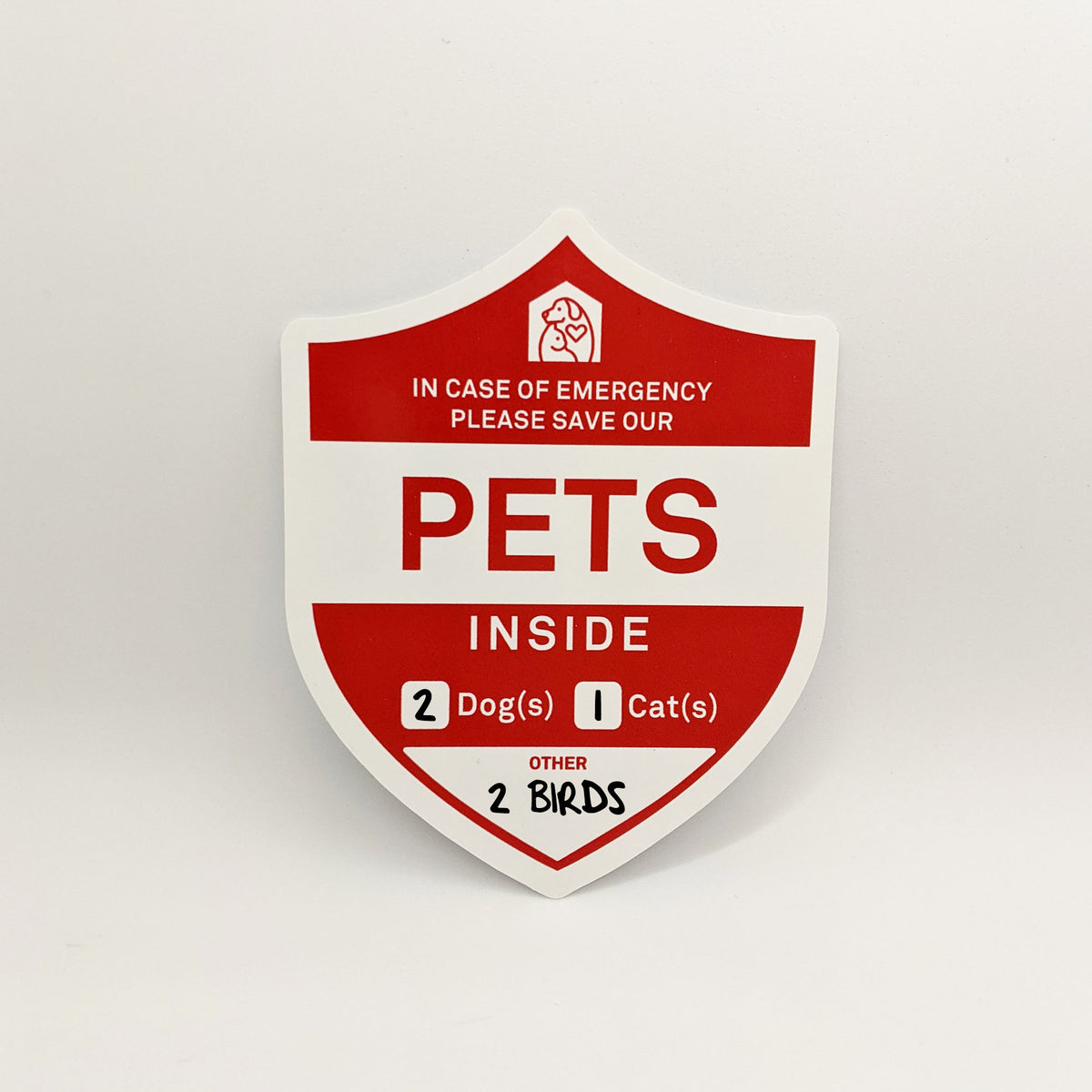 Emergency Pet Alert - Customizable Indoor/Outdoor Static Cling, moveab ...