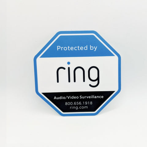 Ring Monitoring System Sticker Indoor or Outdoor Octagonal Ring Doorbell Security Camera Badge/Shield ...