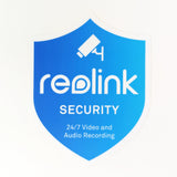 Indoor or Outdoor Reolink Security Camera Badge/Shield sticker (replacement, additional window decal)