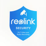 Indoor or Outdoor Reolink Security Camera Badge/Shield sticker (replacement, additional window decal)